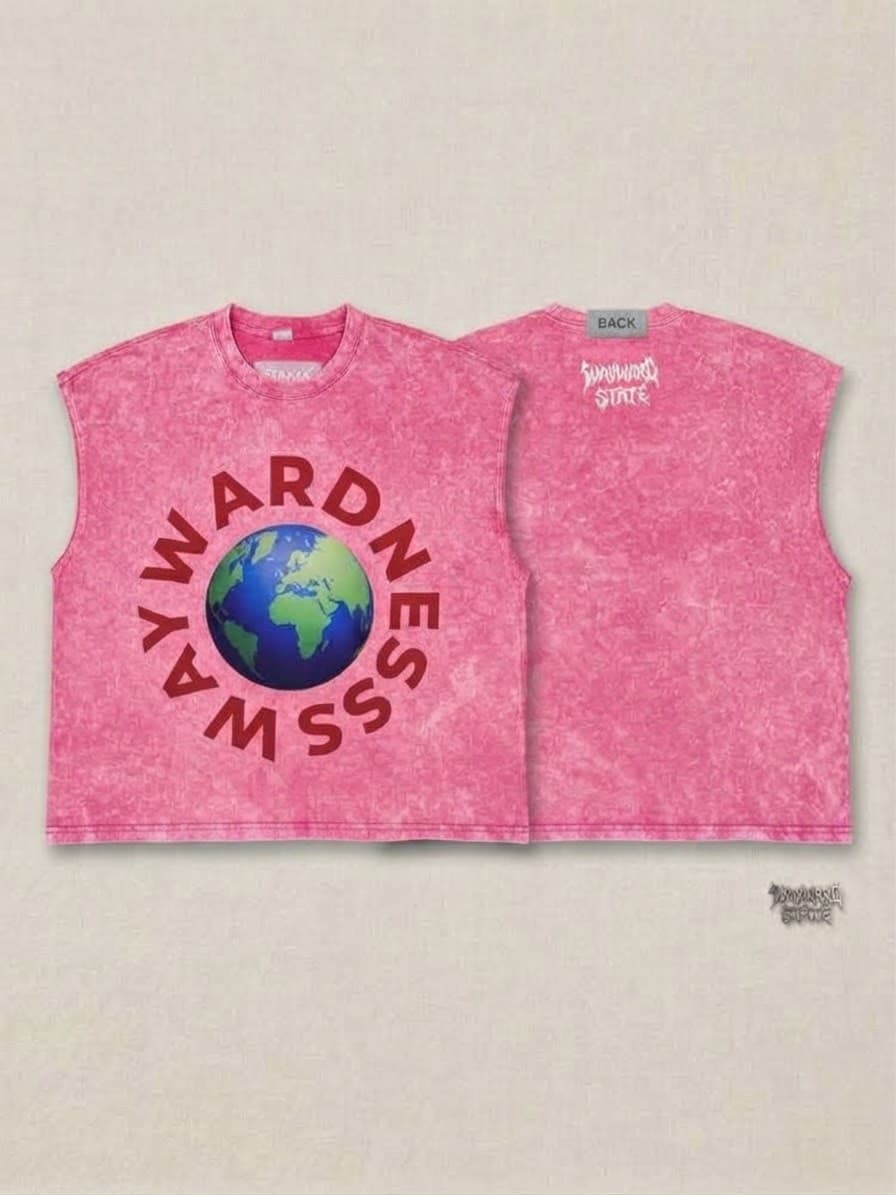 WAYWARD ACID WASH ARMLESS CROP TEE